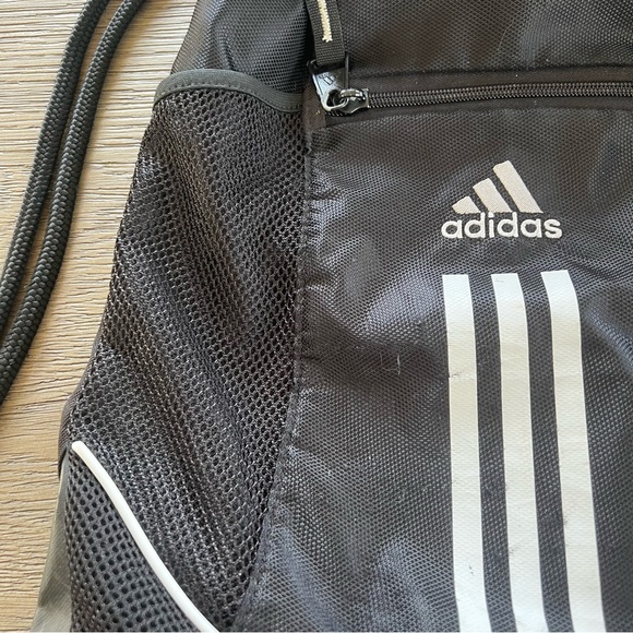 Adidas BLACK Sackpack Sling Backpack School Sport Drawstring GUC OSFA - Picture 3 of 5